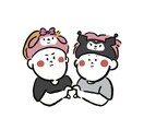 あなたがモデルの ペアイラスト をお描きします シンプルだけどキュートでほっこりなイラストが得意ですഒ˖° イメージ2
