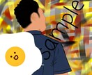 あなたの写真からアイコンを描きます 抽象画の背景であなたを彩ります！ イメージ1