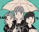 限定色数でおしゃれなイラスト描きます SNS等に！雰囲気、世界観のある人物イラスト イメージ2