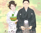 柔らかなカラーの似顔絵ウェルカムボード作ります ご自身のお写真を柔らかタッチのアニメ塗りでイラスト化します！ イメージ2