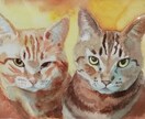 写真などからペットの絵、水彩でお描きします 複数の画像から一枚の画像に仕上げることもできます。 イメージ4