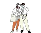 推しとの夢のツーショット描きます 追加料金なし！人数制限なし！写真を元にアイコン描きます^_^ イメージ2