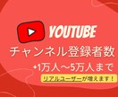 YouTube チャンネル登録者数増やします リアルユーザーの登録者を＋1万人〜増やします！ イメージ1