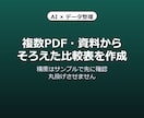 複数PDF資料から比較表を作成します 精度はサンプルで先に確認、丸投げさせません イメージ1