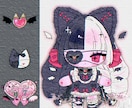 ぬい風ミニキャラ描きます ぬい風ミニキャラと簡易な2〜3つのモチーフ入り1枚絵です イメージ2