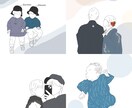 家族や子ども、推しのお写真を線画イラストにします 低価格で試しやすい！初めての方へおすすめです イメージ1