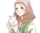 商用〇かわいい女性のシンプルなイラストを描きます 挿絵やアイコンに使用可能な愛嬌のあるかわいい女の子です イメージ1