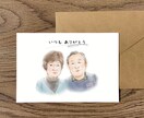 SNSやプレゼントにもぴったりな似顔絵描きます シンプルかわいい似顔絵カード&封筒付き イメージ2