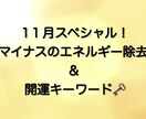 11月限定！願いを叶えるキーワードと浄化をします マイナスのエネルギーを除去して願望成就のキーワードをお伝え！ イメージ1