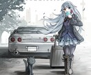 車とキャライラストの制作します カッコイイ車と かわいいキャラを1枚絵に！ イメージ9