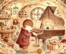 クラシックな絵本風イラスト制作いたします 世界に一枚のオリジナル☆大切な場面にイラストのお花添えます♪ イメージ1