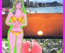 ハワイでのレディの女性映像を創ります 女性像　ワイキキビーチ・サンセット・ハイビスカスでおしゃれ イメージ1