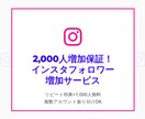 インスタグラムのフォロワー2,000人増やします インスタ　フォロワー増加　拡散　宣伝 イメージ1