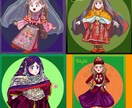 かわいい民族風アイコン作成します SNSで使える！あなたのキャラクターを民族衣装に着せ替えます イメージ6