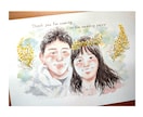 ウェディングシーンにぴったりの似顔絵をお描きします ウェルカムボード、結婚証明書、両親贈呈品などにおすすめです！ イメージ1