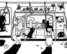 奇妙で不思議◇怖可愛いモノクロイラスト描きます 挿絵やアイコンに♦他にはない不思議な絵柄と存在感のある白黒絵 イメージ8