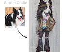 愛犬を｢ひとりの人物｣として手描きで描きます 世界にひとつだけのユニークな擬人化肖像画 イメージ3