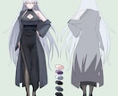 三面図、立ち絵、デザイン等を描きますます 綺麗系なかっこいい女性キャラを描きます！ イメージ4