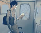 物語のある背景付きのイラストを描きます 線画で構成された背景付きのアニメ塗り風イラスト イメージ6
