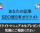 あなたのブログ記事1本リライト＆ノウハウを伝えます SEO歴5年のプロがあなたの記事をSEOの視点で添削します イメージ1
