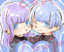最安値で夢かわいいアイコンを描きます 推しとのツーショットアイコンや推し事の夢かわいい絵を描きます イメージ1