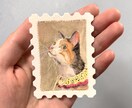 切手型⭐︎大切なペットを、小さな水彩画にします 手のひらに収まる宝物。ペットの「切手型」水彩肖像画描きます イメージ4
