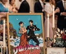 ウェルカムボードに漫画・アニメ風似顔絵描きます 【プロ制作】結婚式ウェルカムボード 印刷＆配送込 イメージ4