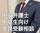 現役弁護士が中高生の進路・受験相談に乗ります 法律を扱う職業や法学部への進学に興味がある方に イメージ1