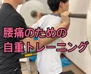 腰痛のための自宅で行える自重トレーニングを教えます 慢性的に悩んでいる方はぜひご相談ください イメージ1