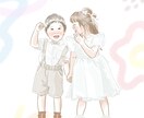 ふんわり淡いカラーで温かみのある似顔絵お描きします お子様/家族/カップル/記念日/プレゼントにも.ᐟ‪大人数◎ イメージ5