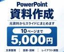 文章や資料からPowerPoint資料を作成します 資料作成の時間を減らしたい方へ、10ページ5,000円 イメージ1