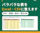 バラバラな表をExcel・CSVに整えます PDF・画像の一覧もOK｜件数と合計を照合して納品 イメージ1