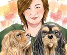 ペットとの似顔絵描きます ペットとのあたたかい似顔絵お描きします（データ納品） イメージ1