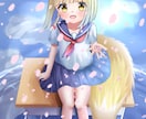 可愛い女の子の一枚絵描きます 寒色系に特化した色使いが得意で、幼めなのが特徴です イメージ7