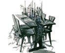 ディスプレイデザイン画描きます デザイン画を白黒デッザンで表現します イメージ1