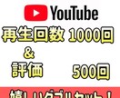 YouTube再生数&評価をまとめて拡散します 1000再生&500評価のダブルセットでご提供します！ イメージ1