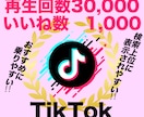 TikTok再生数3万回＋いいね1000伸ばします ティックトック再生回数といいねが同時に増えるよう拡散 イメージ1