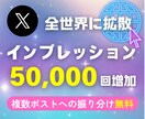 X（Twitter）インプレッション5万増加します 複数ポストへ振り分け無料★大口割引あり イメージ1