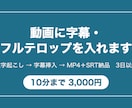 動画に字幕・フルテロップを入れます 10分まで3,000円｜文字起こしから焼き込みまで一括 イメージ1