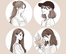 シンプル＋おしゃれな線画アイコン描きます ◉4案から選べる◉ カラーも無料♩ イメージ2