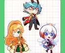 ポップで元気!!カラフルで可愛いミニキャラ描きます ステッカーやアクリルのグッズに最適。アイコン用も対応可能 イメージ3