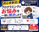 初心者歓迎！プログラミングの悩みを一緒に解決します チャットで丁寧に対応！あなたの「分からない」に寄り添います。 イメージ1