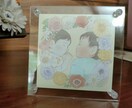 お花に囲まれた似顔絵描きます SNSアイコン等に！小さめプリントでお部屋に飾るのもおすすめ イメージ6
