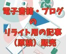 リライト用電子書籍・ブログ籍原稿の販売します 初心者向け記事作成応援！1万文字各10名限定プロンプト付き イメージ1