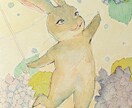 うさぎさんの水彩画を描きます 幸せうさぎ隊がうーちゃんのイラストを描いてお届け！ イメージ5