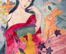 水彩画イラスト描きます 不思議で妖艶な雰囲気のイラスト描きます イメージ3