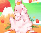 やさしく縁起のいい、和モチーフイラストを描きます ご家族のペットを主役にした和風モチーフのイラストも可能です イメージ2