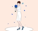 シンプル線画イラスト人物似顔絵描きます アイコン 待受 プレゼント 記念日 誕生日 結婚式に イメージ3