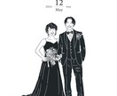 柔らかいタッチの似顔絵ウェディングイラスト描きます ウェルカムボードや紙物アイテムに！ポーズ変更など柔軟に対応◎ イメージ8