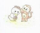 母娘で描く！ほんわかできる手描きイラスト提供します ほんのりノリン＆てんやわんヤッチ！母娘下手上手イラストです！ イメージ2